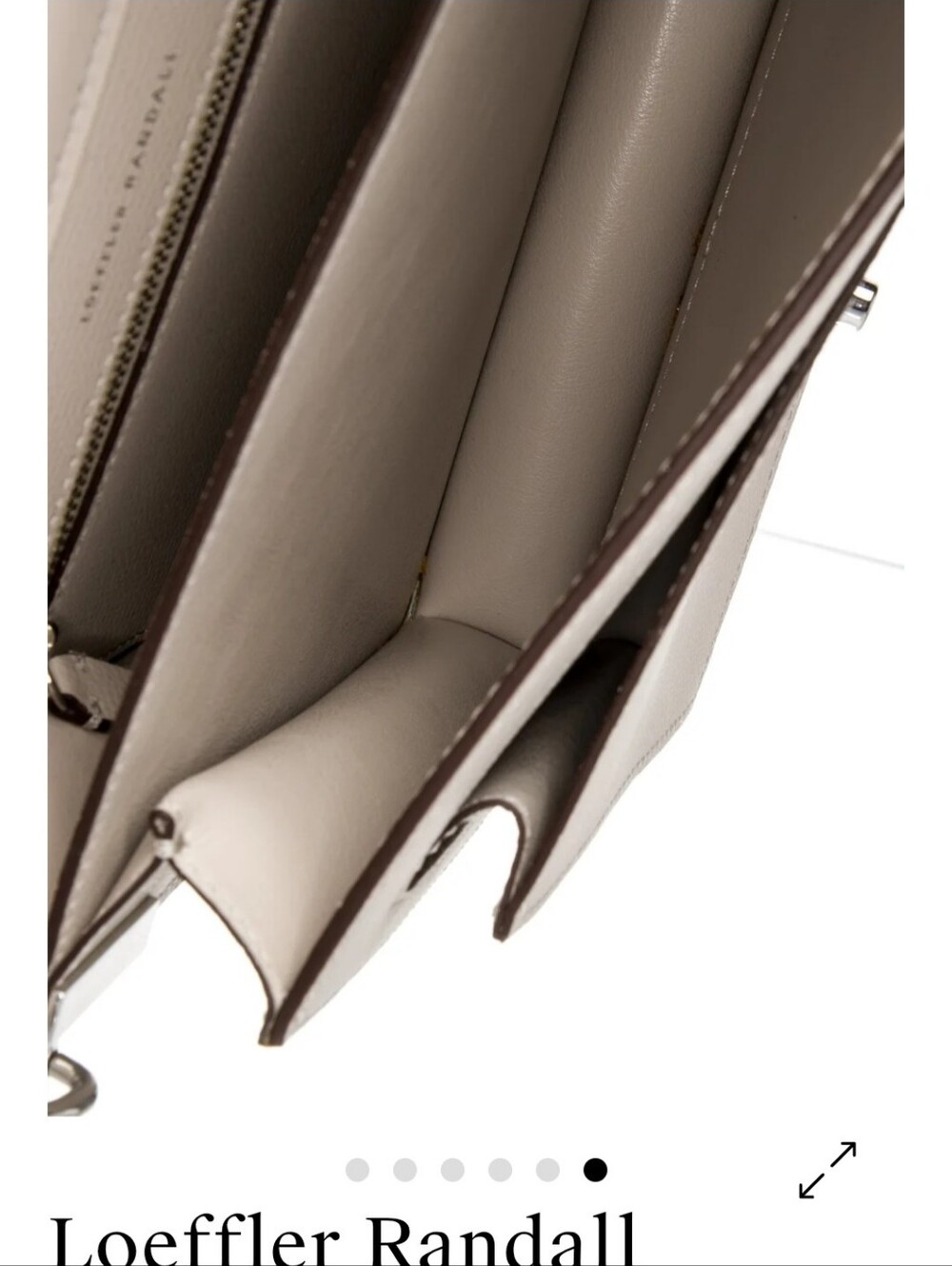 Loeffler Randall Cream Leather Satchel with Silver Hardware - Picture 3 of 6